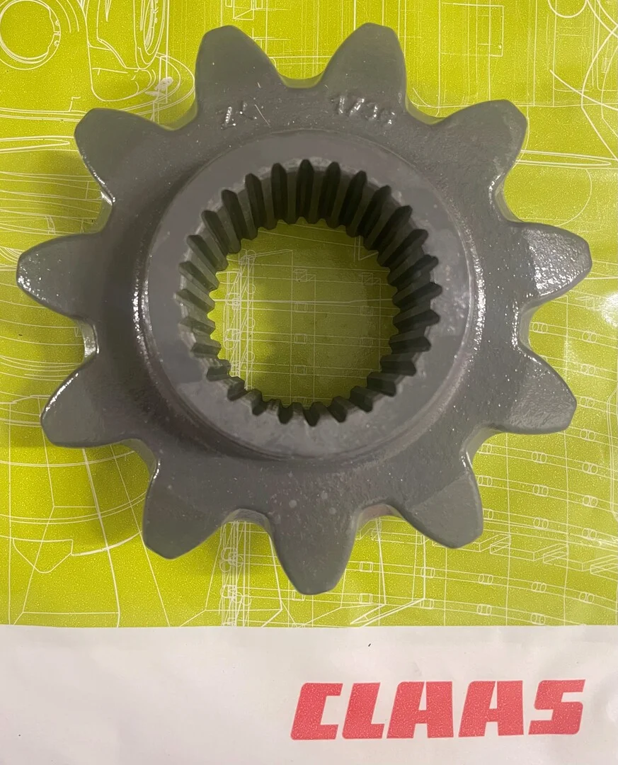 Piñón original CLAAS para el eje superior del acarreador de cosechadora en oferta. Recambio oficial reforzado diseñado para una transmisión de potencia eficiente y duradera.