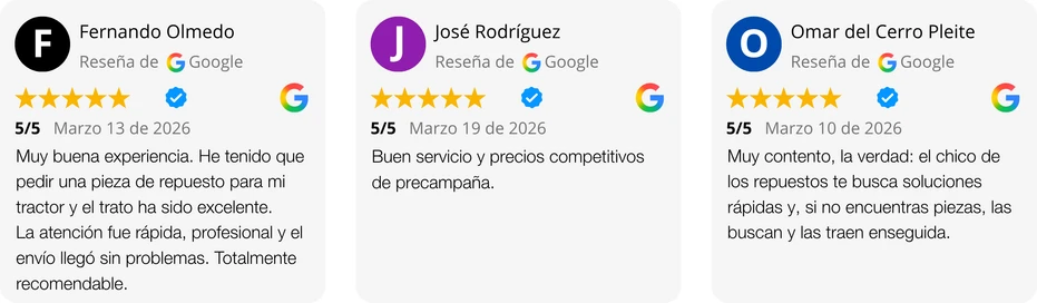 Reseña de 5 estrellas en Google: La atención fue rápida, profesional y el envío llegó sin problemas.